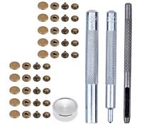 Weddecor 15mm Bronze S Spring Snap Fasteners Press Studs with Fixing Hand Tool Kit for Leathercrafts Sewing, DIY Arts & Crafts, Clothing & Repair, 50pcs