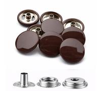 WedDecor 15mm Brown Snap Fasteners Large 4 Parts Press Studs No-sew Buttons for Leathercraft, Sewing, Jackets, Shirts, Fabric Repair DIY Projects, 10pcs