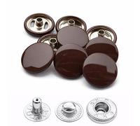 Weddecor 15mm Brown Snap Fasteners Large 4 Parts Press Studs No-sew Buttons for Leathercraft, Sewing, Jackets, Shirts, Fabric Repair DIY Projects, 10pcs