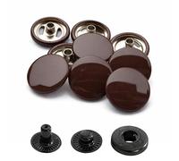 Weddecor 15mm Brown Snap Fasteners S-Spring 4 Parts Press StudsSew Buttons for Leathercraft, Sewing, Jackets, Shirts, Fabric, Repair, DIY Projects, 10pcs