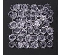 Weddecor 15mm Clear Plastic Round Buttons 2 Holes, Snap Fasteners for Clothes Sewing, Handbags, Knitting, Scrapbook, Plastic Arts & Crafts, 50 Buttons
