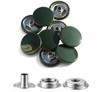 WedDecor 15mm Dark Green Snap Fasteners Large 4 Parts Press Studs No-sew Buttons for Leathercraft, Sewing, Jackets, Shirts, Fabric Repair DIY Projects, 10pcs