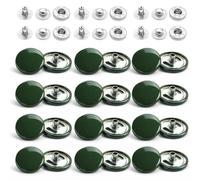 Weddecor 15mm Dark Green Snap Fasteners Large 4 Parts Press Studs No-sew Buttons for Leathercraft, Sewing, Jackets, Shirts, Fabric Repair DIY Projects, 50pcs