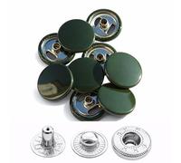 Weddecor 15mm Dark Green Snap Fasteners Large 4 Parts Press Studs No-sew Buttons for Leathercraft, Sewing, Jackets, Shirts, Fabric Repair DIY Projects, 10pcs