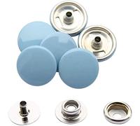 WedDecor 15mm Grey Blue Snap Fasteners 4 Parts Press Studs No-sew Buttons for Leathercraft, Sewing, Jackets, Shirts, Fabric Repair DIY Projects, 50pcs
