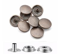 WedDecor 15mm Gunmetal Black Snap Fasteners Large 4 Parts Press Studs No-sew Buttons for Leathercraft, Sewing, Jackets, Shirts, Fabric Repair DIY Projects, 10pcs