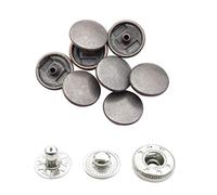 WedDecor 15mm Gunmetal Snap Fasteners Large 4 Parts Press Studs No-sew Buttons for Leathercraft, Sewing, Jackets, Shirts, Fabric Repair DIY Projects, 100pcs