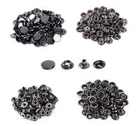 WedDecor 15mm Large Press Studs Heavy Duty Iron Four Parts Snap Fasteners for Leathercrafts, Boat Cover, Repair, Replacement, Clothing, Gunmetal, 100 Sets