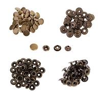 WedDecor 15mm Large Press Studs Heavy Duty Iron Four Parts Snap Fasteners for Leathercrafts, Boat Cover, Repair, Replacement, Clothing, Bronze, 50 Sets