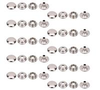 Weddecor 15mm Large Press Studs Heavy Duty Iron Four Parts Snap Fasteners for Leathercrafts, Boat Cover, Repair, Replacement, Clothing, Silver, 10 Sets