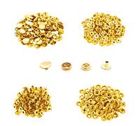 WedDecor 15mm Large Press Studs Heavy Duty Iron Four Parts Snap Fasteners for Leathercrafts, Boat Cover, Repair, Replacement, Clothing, Gold, 50 Sets
