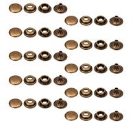Weddecor 15mm Large Press Studs Heavy Duty Iron Four Parts Snap Fasteners for Leathercrafts, Boat Cover, Repair, Replacement, Clothing, Bronze, 10 Sets