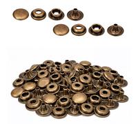 Weddecor 15mm Large Press Studs Heavy Duty Iron Four Parts Snap Fasteners for Leathercrafts, Boat Cover, Repair, Replacement, Clothing, Bronze, 20 Sets