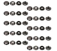 Weddecor 15mm Large Press Studs Heavy Duty Iron Four Parts Snap Fasteners for Leathercrafts, Boat Cover, Repair, Replacement, Clothing, Gunmetal, 10 Sets
