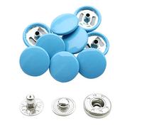 WedDecor 15mm Light Blue Snap Fasteners Large 4 Parts Press Studs No-sew Buttons for Leathercraft, Sewing, Jackets, Shirts, Fabric Repair DIY Projects, 10pcs