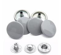 Weddecor 15mm Light Grey Snap Fasteners Large 4 Parts Press Studs No-sew Buttons for Leathercraft, Sewing, Jackets, Shirts, Fabric Repair DIY Projects, 10pcs