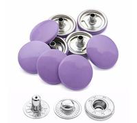 Weddecor 15mm Lilac Purple Snap Fasteners Large 4 Parts Press Studs No-sew Buttons for Leathercraft, Sewing, Jackets, Shirts, Fabric Repair DIY Projects, 10pcs
