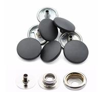 WedDecor 15mm Matte Black Snap Fasteners 4 Parts Press Studs No-sew Buttons for Leathercraft, Sewing, Jackets, Shirts, Fabric Repair DIY Projects, 10pcs