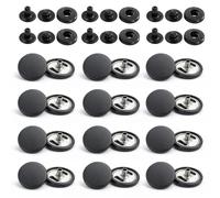Weddecor 15mm Matte Black Snap Fasteners S-Spring 4 Parts Press StudsSew Buttons for Leathercraft, Sewing, Jackets, Shirts, Fabric, Repair, DIY Projects, 100pcs
