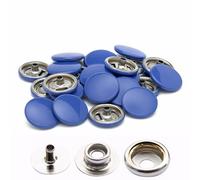 WedDecor 15mm Metalic Blue Snap Fasteners 4 Parts Press Studs No-sew Buttons for Leathercraft, Sewing, Jackets, Shirts, Fabric Repair DIY Projects, 10pcs