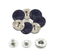 WedDecor 15mm Navy with Design Snap Fasteners Large 4 Parts Press Studs No-sew Buttons for Leathercraft, Sewing, Jackets, Shirts, Fabric Repair DIY Projects, 10pcs
