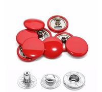 Weddecor 15mm Red Snap Fasteners Large 4 Parts Press Studs No-sew Buttons for Leathercraft, Sewing, Jackets, Shirts, Fabric Repair DIY Projects, 10pcs