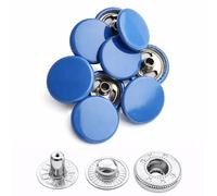 Weddecor 15mm Royal Blue Snap Fasteners Large 4 Parts Press Studs No-sew Buttons for Leathercraft, Sewing, Jackets, Shirts, Fabric Repair DIY Projects, 10pcs