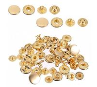 Weddecor 15mm S Spring Press Studs 4 Part, Durable and Lightweight, Metal Snap Fasteners for Jackets, Jeans, Leather Craft, Straps and Clothing Repair (Gold, 20pcs)