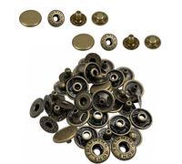 WedDecor 15mm S-Spring Press Studs 4 Part Snap Fasteners Sew Buttons for Leathercraft, Sewing, Jackets, Shirts, Fabric, Repair, DIY Projects, Bronze, 20pcs