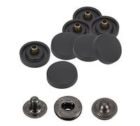 WedDecor 15mm S Spring Press Studs, 4 Parts Durable Snap Fasteners, Plastic Cap with Gunmetal Black Metal Back Snaps for Clothes, Fabric, Bags, Jeans, Craft, Black , 10pcs