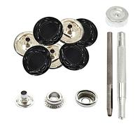 WedDecor 15mm Shiny Black Snap Fasteners Kit with 3 Setting Tools, 20Pcs Metal Snap Buttons Heavy Duty Large Press Studs Tool for Leathercrafts, Sewing, DIY Crafts, Clothing & Fabric Repair