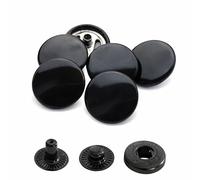 Weddecor 15mm Shiny Black Snap Fasteners S-Spring 4 Parts Press StudsSew Buttons for Leathercraft, Sewing, Jackets, Shirts, Fabric, Repair, DIY Projects, 10pcs