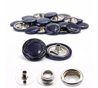 WedDecor 15mm Shiny Navy Snap Fasteners 4 Parts Press Studs No-sew Buttons for Leathercraft, Sewing, Jackets, Shirts, Fabric Repair DIY Projects, 10pcs