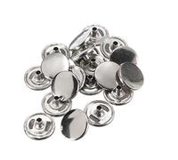 Weddecor 15mm Silver Press Studs Caps for Arts Crafts, Leathercrafts, Jackets, Bags, Straps, Jeans, Clothes Repair, Heavy Duty Brass Nickle Free Male Snap Fasteners Secure Closure, 10pcs
