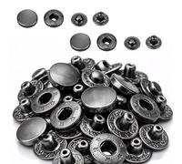 WedDecor 15mm Snap Fasteners 4 Parts S Spring Press Studs with Alloy Cap No-sew Buttons for Leathercraft, Jackets, Fabric Repair DIY Projects, Gunmetal, 10pcs