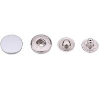 WedDecor 15mm Snap Fasteners 4 Parts S Spring Press Studs with Alloy Cap No-sew Buttons for Leathercraft, Jackets, Fabric Repair DIY Projects, Pearl Silver, 10pcs