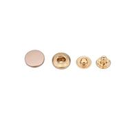 WedDecor 15mm Snap Fasteners 4 Parts S Spring Press Studs with Alloy Cap No-sew Buttons for Leathercraft, Jackets, Fabric Repair DIY Projects, Matt Gold, 10pcs