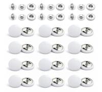 Weddecor 15mm White Snap Fasteners Large 4 Parts Press Studs No-sew Buttons for Leathercraft, Sewing, Jackets, Shirts, Fabric Repair DIY Projects, 100pcs