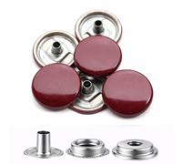 WedDecor 15mm Wine Snap Fasteners Large 4 Parts Press Studs No-sew Buttons for Leathercraft, Sewing, Jackets, Shirts, Fabric Repair DIY Projects, 10pcs