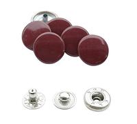 WedDecor 15mm Wine Snap Fasteners Large 4 Parts Press Studs No-sew Buttons for Leathercraft, Sewing, Jackets, Shirts, Fabric Repair DIY Projects, 10pcs