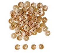 WedDecor 15mm Wood Finish Plastic Buttons Dual Holes Printed with 'Handmade with Love' for DIY Sewing Crafting Children's DIY Projects Decorations, 100pcs