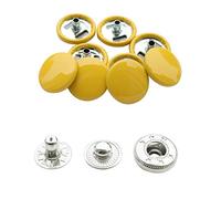 WedDecor 15mm Yellow Snap Fasteners S-Spring Large 4 Parts Press Studs Sew Buttons for Leathercraft, Sewing, Jackets, Shirts, Fabric, Repair, DIY Projects, 10pcs