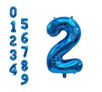 WedDecor 16 Inch Foil Balloons Number 2, Self Sealing Foil Balloons, Self Inflating Number Balloons for Birthday Parties, New Year Decorations, Anniversaries, Party Supplies, Blue