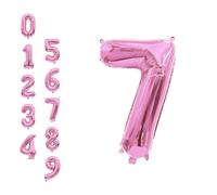 WedDecor 16 Inch Foil Balloons Number 7, Self Sealing Foil Balloons, Self Inflating Number Balloons for Birthday Parties, New Year Decorations, Anniversaries, Party Supplies, Pink