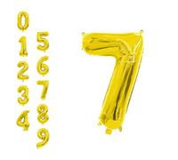 WedDecor 16 Inch Foil Balloons Number 7, Self Sealing Foil Balloons, Self Inflating Number Balloons for Birthday Parties, New Year Decorations, Anniversaries, Party Supplies, Gold