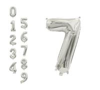WedDecor 16 Inch Foil Balloons Number 7, Self Sealing Foil Balloons, Self Inflating Number Balloons for Birthday Parties, New Year Decorations, Anniversaries, Party Supplies, Silver