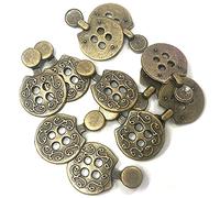 WedDecor 16mm Metal Buttons Antique Bronze Color for Sewing DIY Crafts Sewing Clothing Decorations, Blazer, Suits, Coats, Vintage Style Round Buttons, 20pcs