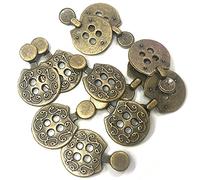 WedDecor 16mm Metal Buttons Antique Bronze Color for Sewing DIY Crafts Sewing Clothing Decorations, Blazer, Suits, Coats, Vintage Style Round Buttons, 50pcs