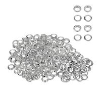 WedDecor 16mm Silver Brass Eyelets Grommets with Washers for Yoga Mat, Tarpaulin, Pool Covers, Leather Crafting, Vinyl Banners, DIY Projects and Rust Proof, 100pcs