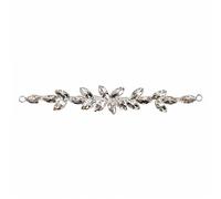 WedDecor 16x2.5cm Glass Rhinestone Floral Applique Patch, Hotfix Crystal Trim for Wedding Gowns, Sash Belts, Evening Dresses, Dance Costumes, Hair Accessories, and Decorative Piece